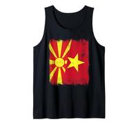 North Macedonia Vietnam Half Flag Macedonian Vietnamese Tank Top