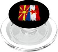 North Macedonia Yugoslavia Half Flag Macedonian Yugoslavian PopSockets PopGrip for MagSafe