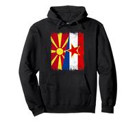 North Macedonia Yugoslavia Half Flag Macedonian Yugoslavian Pullover Hoodie