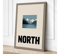 North Minimalist Canvas Wall Art Print 24x16 Inch