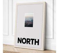 North Minimalist Canvas Wall Art Print 24x16 Inch