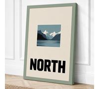 North Minimalist Canvas Wall Art Print 24x16 Inch