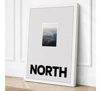 North Minimalist Canvas Wall Art Print 36x24 Inch (91 x 61 cm)
