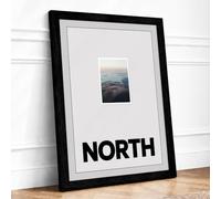 North Minimalist Framed Wall Art Print A1 Black