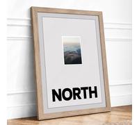 North Minimalist Framed Wall Art Print A4 Oak