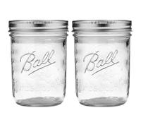 North Mountain Supply Ball 16 oz Wide Mouth Mason Jars with Lids and Bands - 2 Pack - Packed in ImpactGaurd Box - BPA-Free, Made in the USA - for Canning, Freezing, Storing, and More