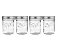 North Mountain Supply Ball 16 oz Wide Mouth Mason Jars with Lids and Bands - 4 Pack - Packed in ImpactGaurd Box - BPA-Free, Made in the USA - for Canning, Freezing, Storing, and More