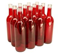 North Mountain Supply - W5-RD 750ml Glass Bordeaux Wine Bottle Flat-Bottomed Cork Finish - Case of 12 - Red W5 Red