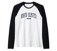 North Olmsted Ohio OH College University Style Blue Raglan Baseball Tee