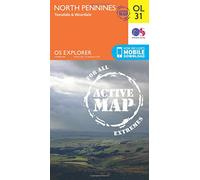 North Pennines Map | Weatherproof | Teesdale & Weardale | Ordnance Survey | OS Explorer Active Map OL31 | England | Walks | Hiking | Maps | Adventure