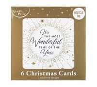 North Pole Adults Lux Christmas Cards - Red One Size