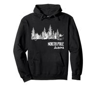 North Pole Alaska Christmas Tree Winter Landscape Forest Art Pullover Hoodie
