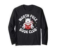 North Pole Book Club Cute Polar Bear Reading Long Sleeve T-Shirt
