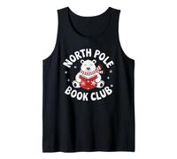 North Pole Book Club Cute Polar Bear Reading Tank Top