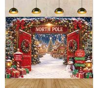 North Pole Christmas Backdrop for Photography 10x8FT Santa's Workshop Winter Wonderland Background