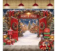 North Pole Christmas Backdrop for Photography 8x6FT Santa's Workshop Winter Wonderland Background