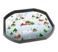 North Pole Christmas Scene Vinyl Tuff Tray Insert - 60 x 60 cm - For Mini Tuff Spot Tuff Tray