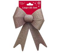 North Pole Christmas tree bow xmas tree decoration ROSE GOLD tree topper XMAS party glitter, 30cm x 17cm