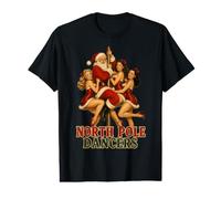North Pole Dancers Vintage Retro Dancing Santa Raunchy Xmas Value Graphic T-Shirt