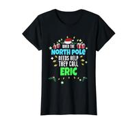 North Pole Helper Eric Christmas Eric Name Value Graphic T-Shirt, Women, Black, L