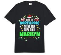 North Pole Helper Marilyn Christmas Marilyn Name Comfort Colors Adult Heavyweight T-Shirt