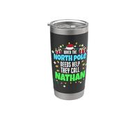 North Pole Helper Nathan Christmas Nathan Name Stainless Steel Insulated Tumbler