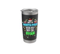 North Pole Helper Ryan Christmas Ryan Name Stainless Steel Insulated Tumbler