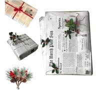 North Pole Newspaper-Christmas Wrapping Paper|Eco-Friendly, Creative Newspaper Gift Box Wrapping Paper, Vintage Box Wrapping Paper Roll for DIY Valentines Birthday Gift Wrap
