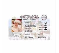 North Pole Official Driver's License, Christmas Novelty ID Card, Holiday Stocking Stuffer Gift, Santa Claus Prop for Kids and Adults