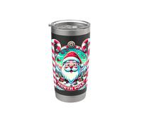 North Pole Santa Candy Cane Christmas Village Stainless Steel Insulated Tumbler