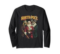 North Pole Trio Christmas Holiday Elves Reindeer Funny Long Sleeve T-Shirt