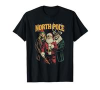 North Pole Trio Christmas Holiday Elves Reindeer Funny T-Shirt