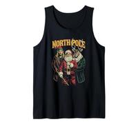 North Pole Trio Christmas Holiday Elves Reindeer Funny Tank Top