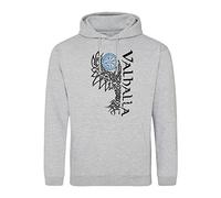 North Raven Valhalla Viking Compass Unisex Grey Hoodie Size L