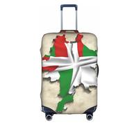 North Rhine-Westphalia Flag Map Print Travel Elastic Suitcase Luggage Baggage Cover Protector, Washable And Anti-Scratch, White, S