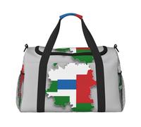 North Rhine-Westphalia flag map01 print Travel Duffle Bag Gym Bag for Women,Puffer Tote Bag,Weekender Overnight Bag Organizer, Black, One Size