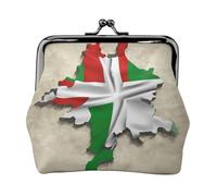 North Rhine-Westphalia flag map03 small makeup bag for purse,kiss lock bank card storage bag retro compact multifunctional change bag, Black, One Size, Art Deco