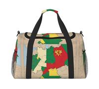 North Rhine-Westphalia flag map04 print Travel Duffle Bag Gym Bag for Women,Puffer Tote Bag,Weekender Overnight Bag Organizer, Black, One Size