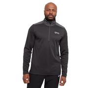 NORTH RIDGE Men’s Fast Half Zip Fleece with Fitted Collar & Hem, Active Fit & Stretch Fabric Midweight Midlayer Pullover (UK, Alpha, 3XL, Regular, Regular, Grey)