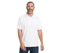 NORTH RIDGE Men's Classic Regular Fit Polo Shirt with Embroidered Logo, Short Sleeves, Button Placket Collar (UK, Alpha, XXL, Regular, Regular, White)