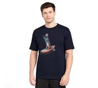 NORTH RIDGE Men's Otter T-Shirt, 100% Recycled Cotton, Crew Neck, Short Sleeve, Printed Graphic Front, Paddleboarding Design (UK, Alpha, XL, Regular, Regular, Navy)