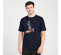 NORTH RIDGE Men's Otter T-Shirt, 100% Recycled Cotton, Crew Neck, Short Sleeve, Printed Graphic Front, Paddleboarding Design (UK, Alpha, XL, Regular, Regular, Navy)