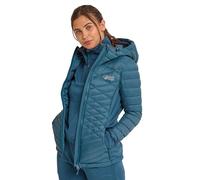 NORTH RIDGE Women’s Tech Breeze Down Jacket with Peaked Hood & Stretch Panels, Water Repellent, Insulated & Lightweight Puffer Winter Coat (UK, Numeric, 10, Regular, Regular, Turquoise)