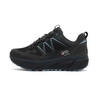 NORTH RIDGE Women's Flux Speed Mid Walking Shoes with High Traction Rubber Sole, Waterproof, Breathable (Black/Blue, UK Footwear Size System, Adult, Women, Numeric, Medium, 4)