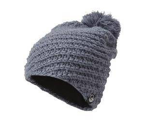 NORTH RIDGE Women's Hand Knitted Beanie with Pom Pom, Fleece Lined, Multicolour, Winter Wear, One Size (Grey)