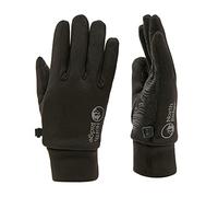 NORTH RIDGE Women's Insulated Grip Gloves, Polyester Fleece, Lightly Insulated Winter Gloves with Grippy Palm, Plastic Buckle for Cold Weather Adventures (Black, S-M)