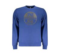 North Sails Mens Crew Neck Sweatshirt Nslogo - Medium Blue Cotton - Size Small