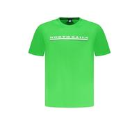 North Sails Mens Crew Neck Tee Lime Green Ns23ss001 Cotton - Size Large