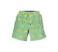North Sails Mens Lemon Print Striped Swim Trunks - Dark Green - Size Medium