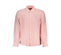 North Sails Mens Linen Shirt Pink Stripe - Coral - Size Medium